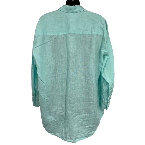 Sea Level Swim Australia Shirt Size Small S Mint Green Linen Button Down New - Picture 5 of 10